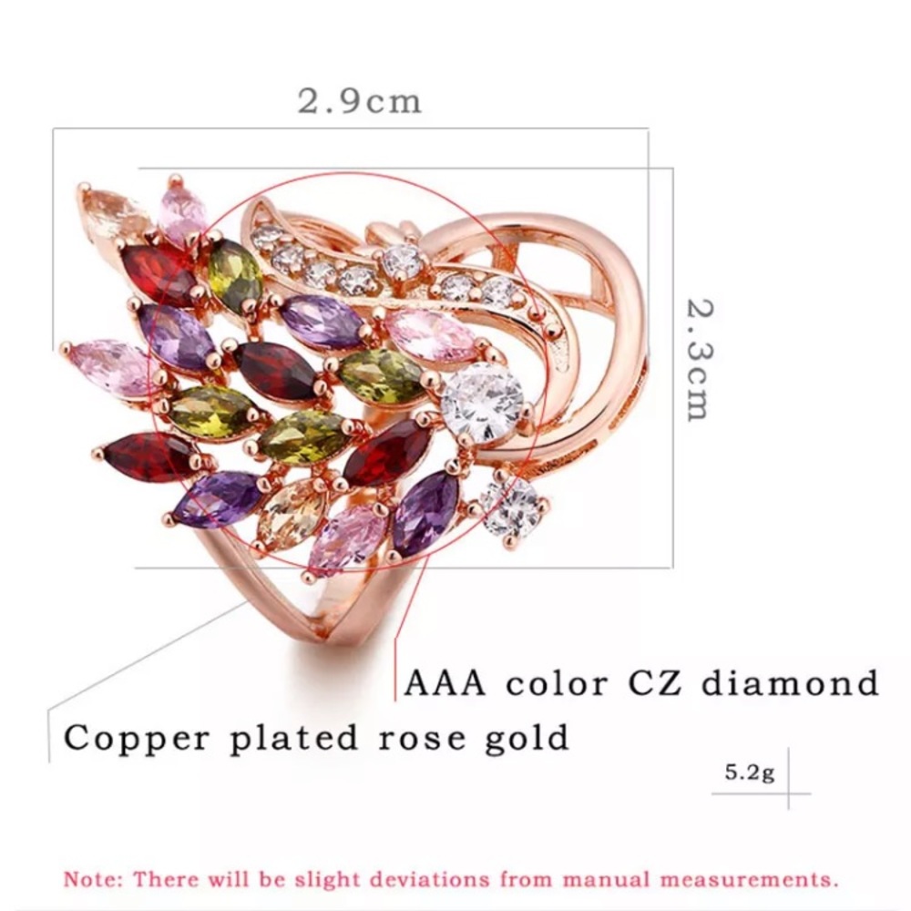 Multicolor Gemstone Ring Size 7 - image 1